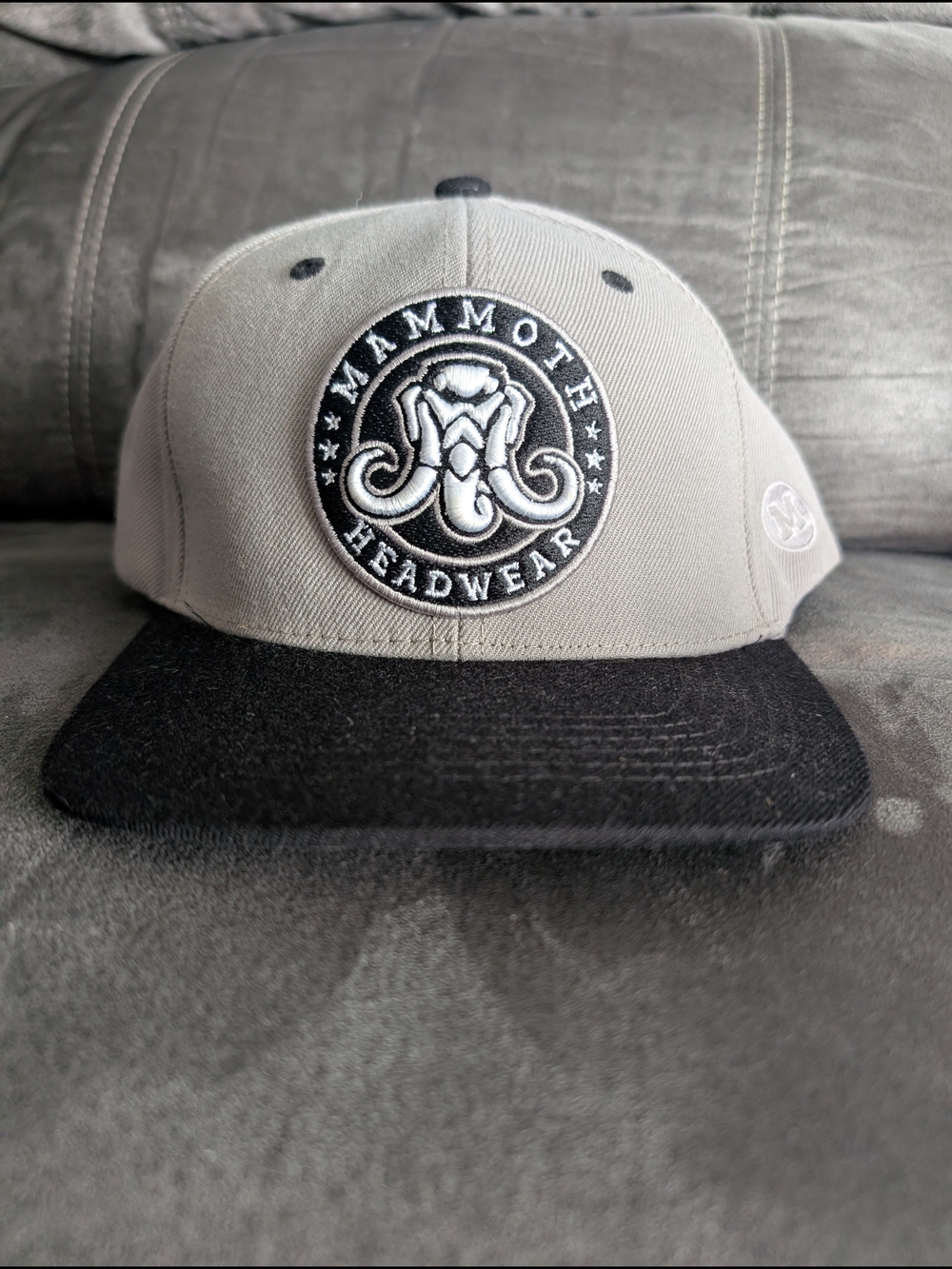 Mammoth Headwear Men's Two-Tone Gray and Black Snapback Hat